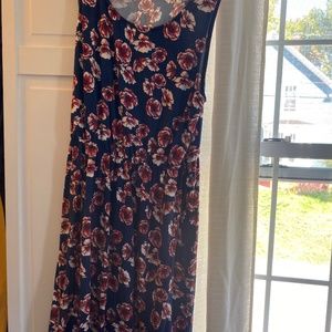 French grey flowered dress size medium
